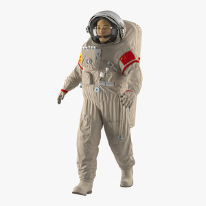3d chinese astronaut wearing space suit