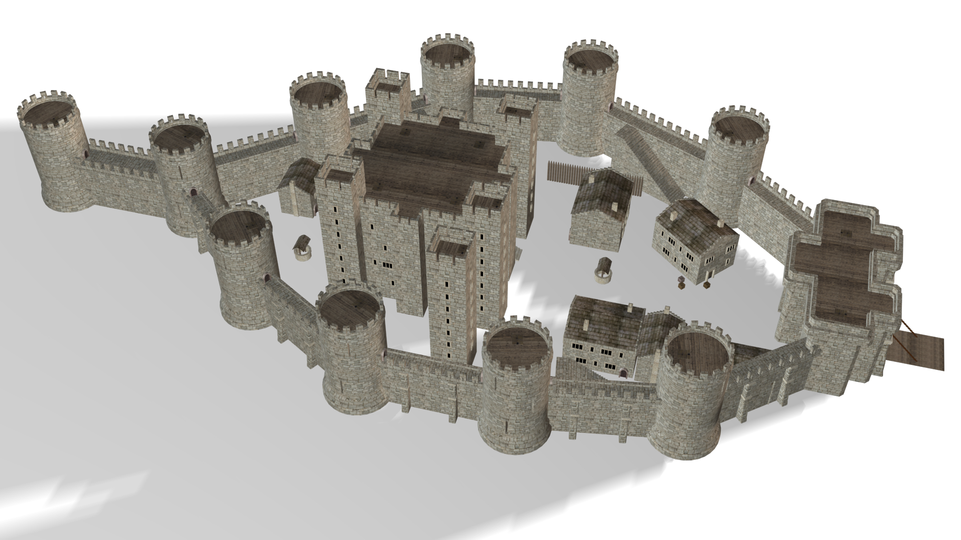 中世纪城堡零件3d模型