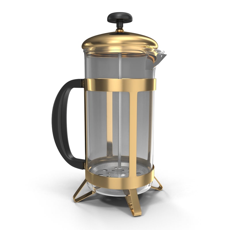 french press coffee pot 3d model