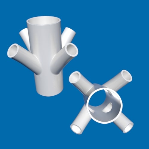 3d model of pvc piping fittings
