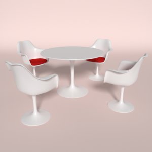 3d model of tulip chair table