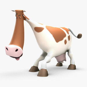 3d cartoon cow rigged