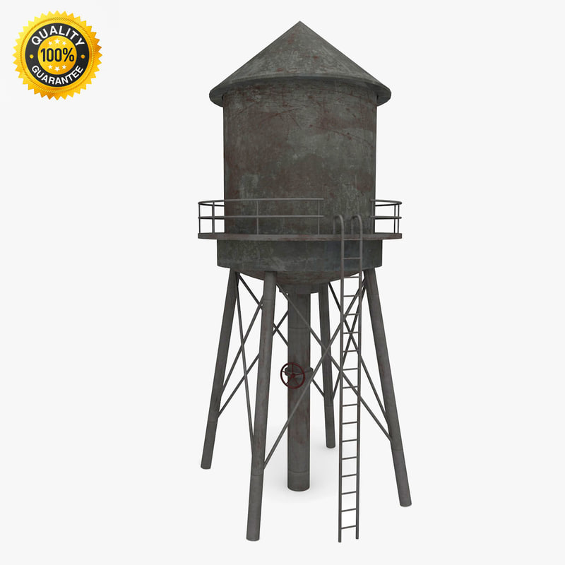 3d weathered water tower model