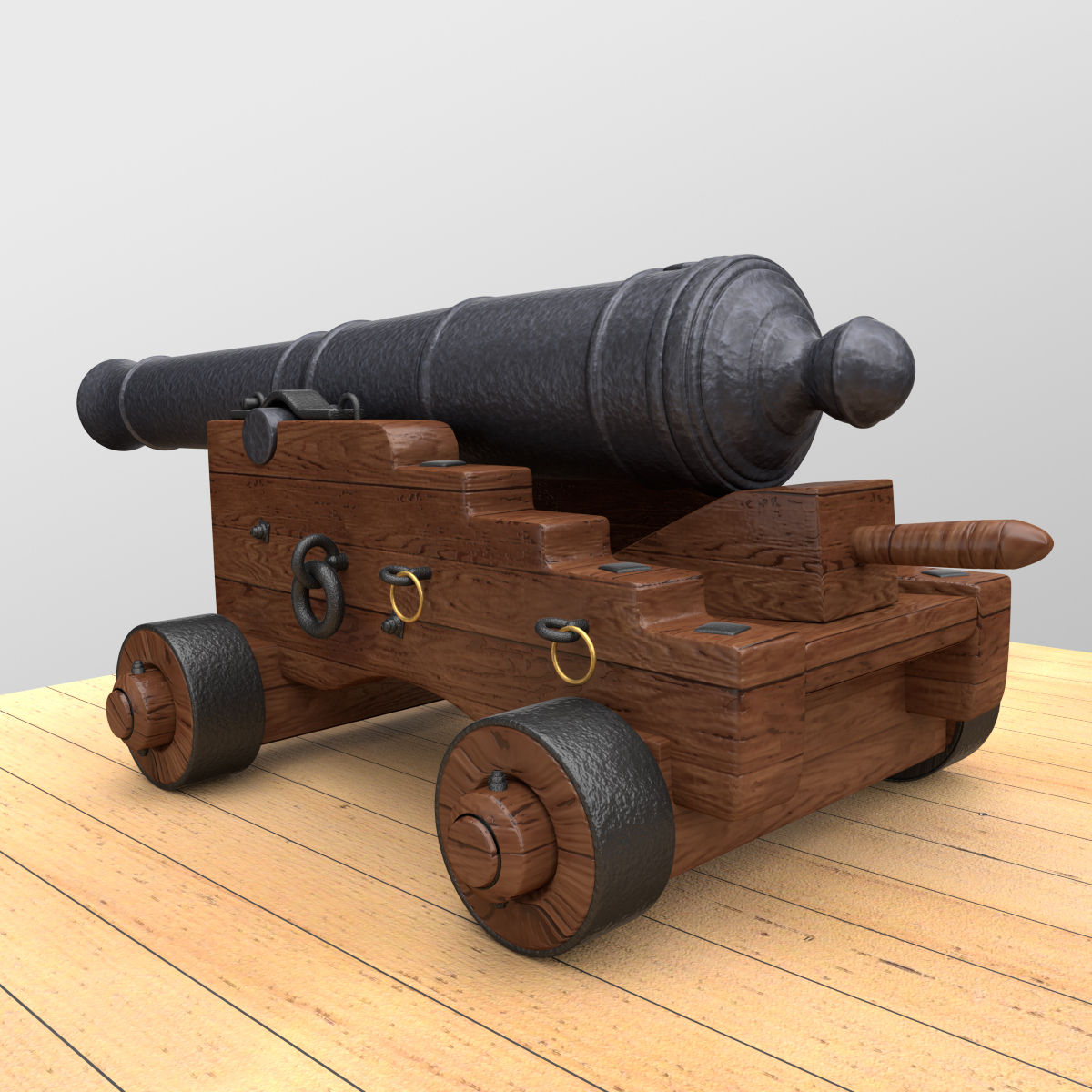 naval cannon o 3d model