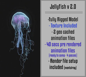 3d model jellyfish fish