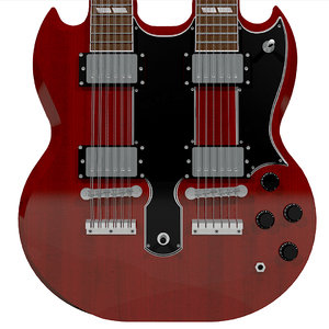 3d model guitar gibson double