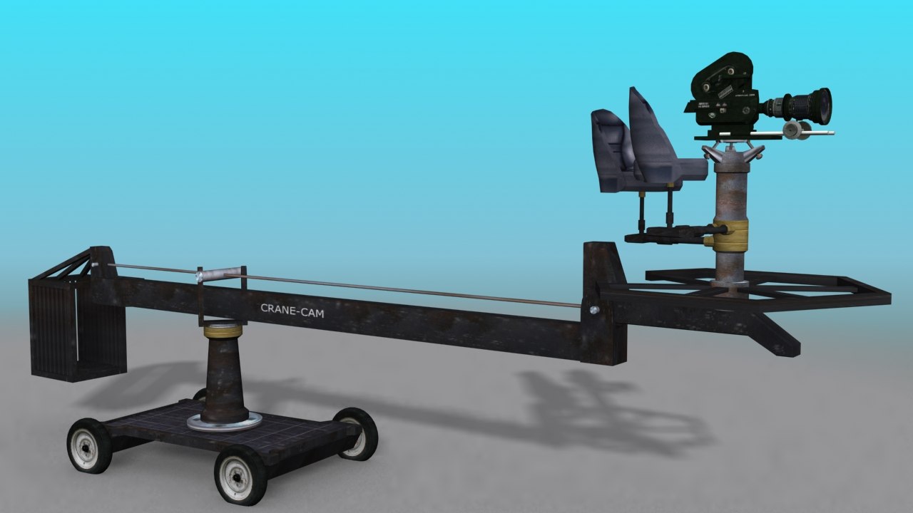 3d model hollywood camera crane