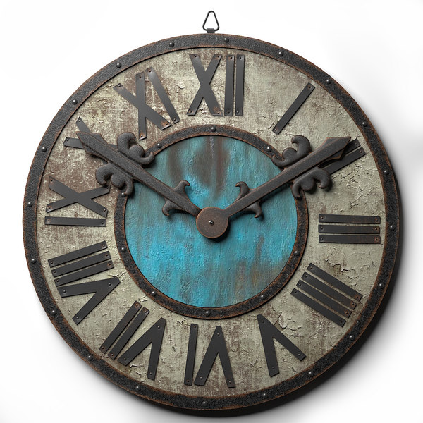 3d wall clock loft style model