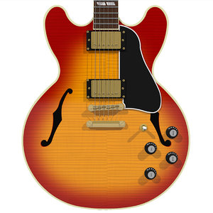 guitar gibson es 3d model