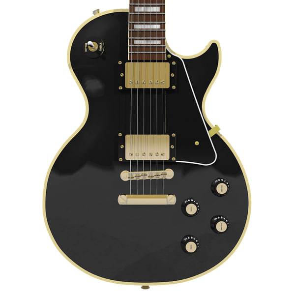 modelo 3d Guitarra: Gibson Les Paul Custom Black Beauty - TurboSquid 958854