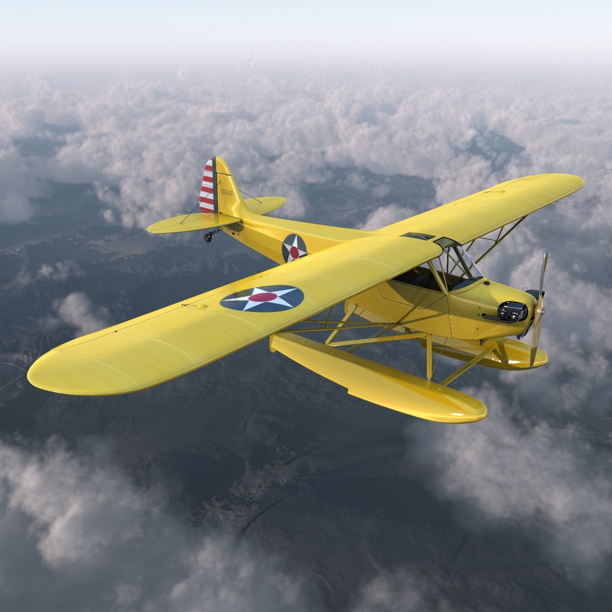 Modello 3D Light Aircraft Piper J 3 Seaplane Yellow - TurboSquid 959565