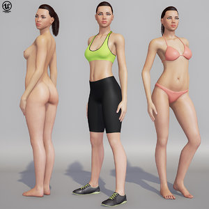 woman character unreal 4 3d 3ds