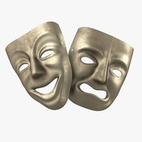 Comedy Tragedy Masks 3d Model