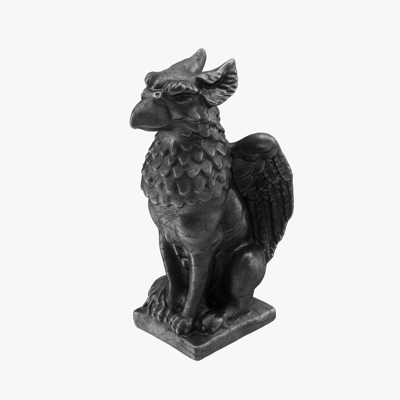 griffon statuette statue 3d model