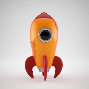 3d cartoon rocket model