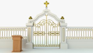 pearly gates heaven 3d model