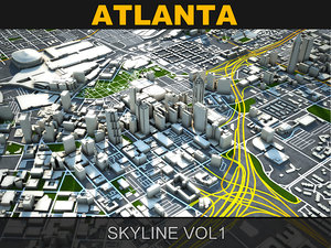 atlanta skyline 3d model
