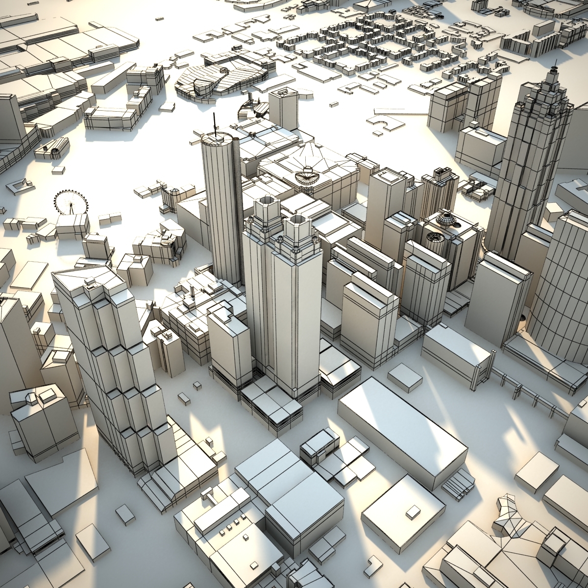 atlanta skyline 3d model