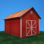 farm red barn 3d model