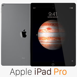 3d apple ipad pro space model