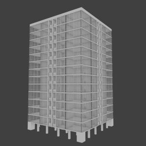 3d apartment skyscraper building interior model