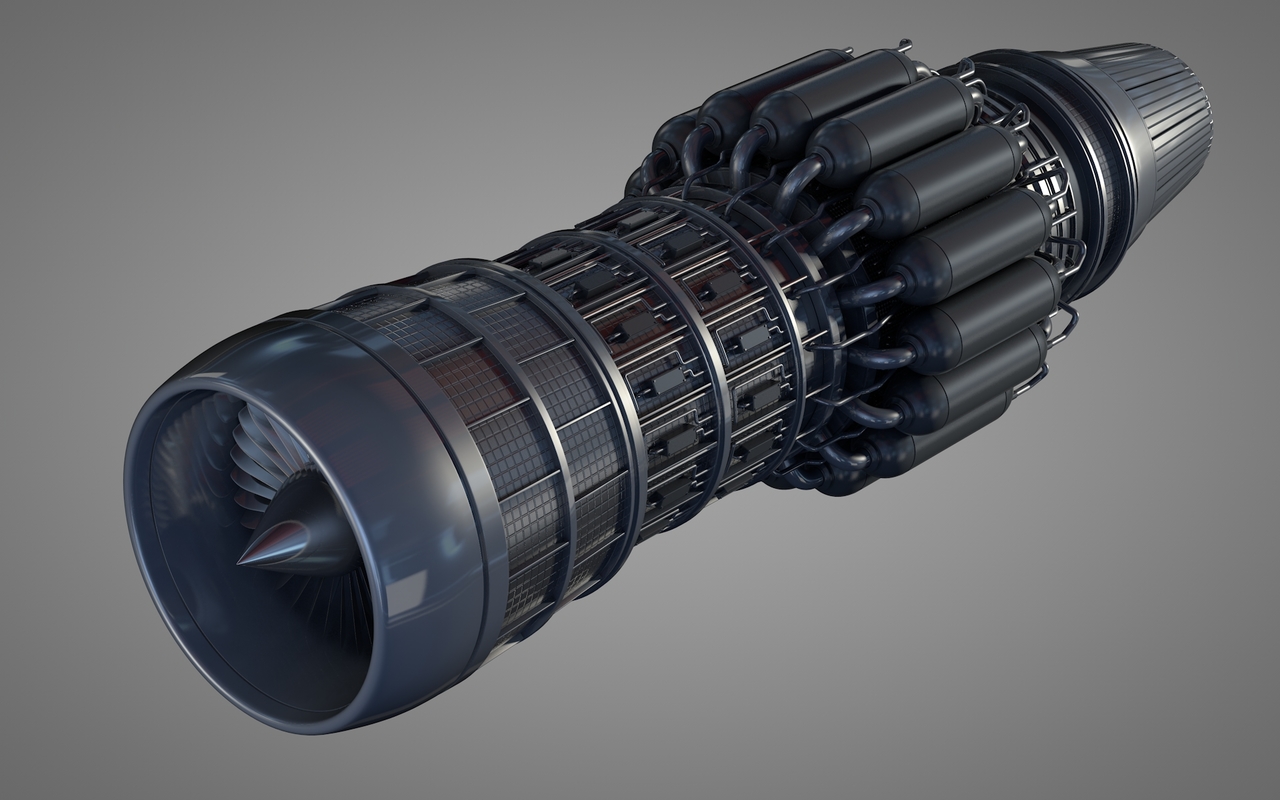 jet turbine engines 3d 3ds