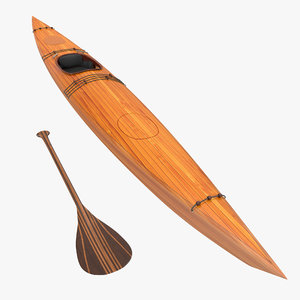 kayak 4 paddle modeled 3d model