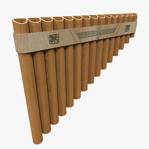 3d model realistic flute pan