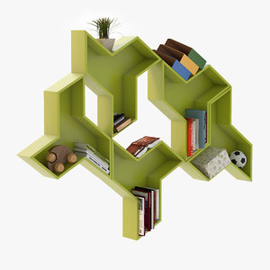 3d bookshelf model