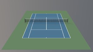 tennis hard court v2 3d model