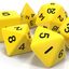 3d model polyhedral dice set yellow
