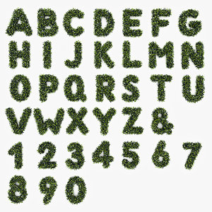 leaves alphabet 3d max