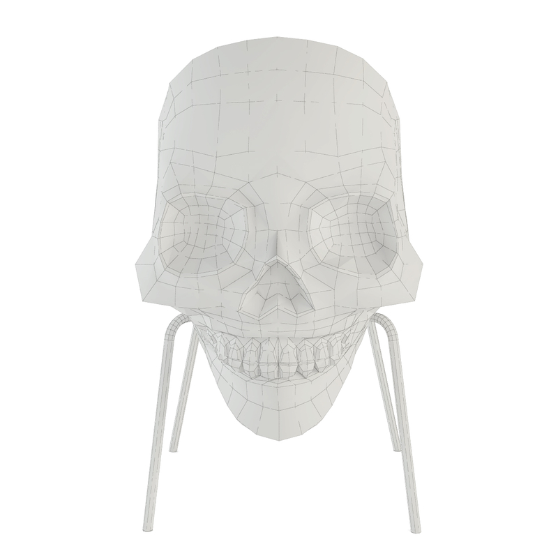 3dsmax black skull chair