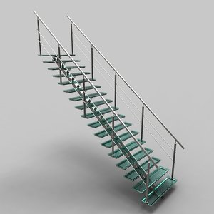 3d glass stairs model