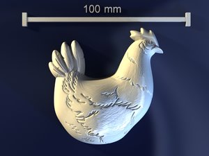 3d chicken mold hand model