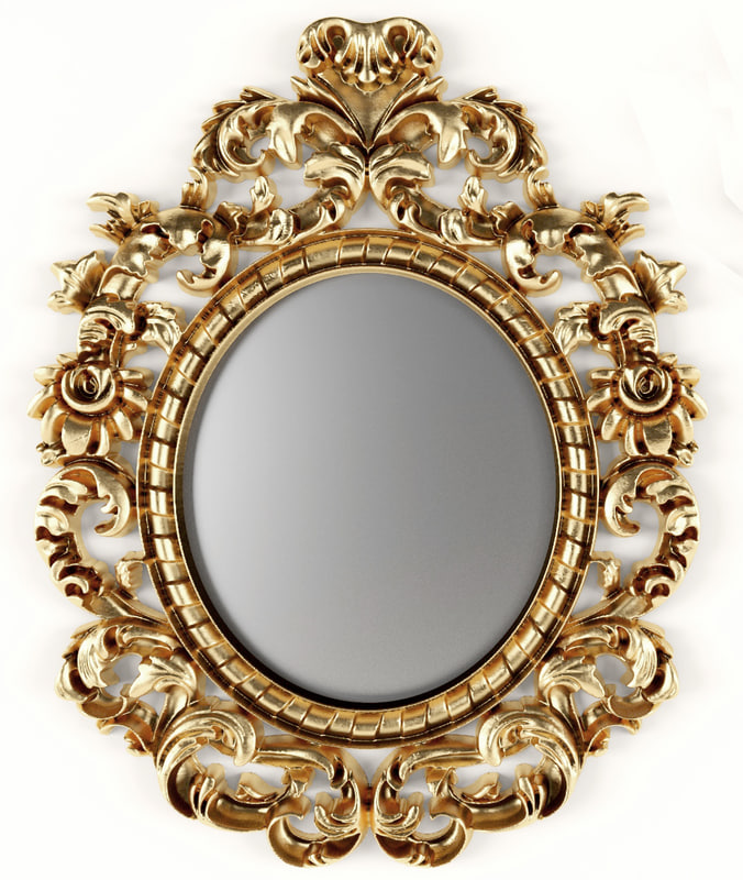 3d baroque oval frame model