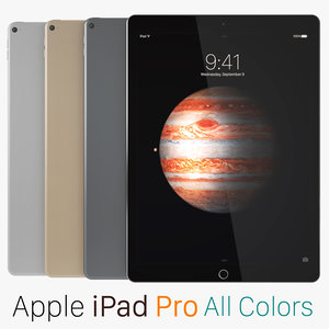3d apple ipad pro colors