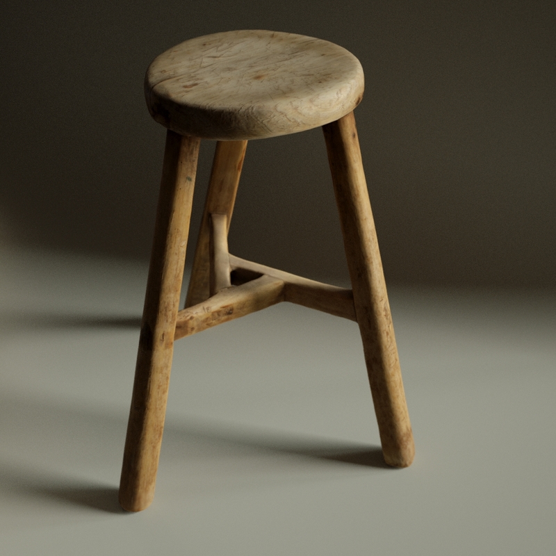 vintage wood stool max