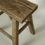 square vintage wood stool 3d model