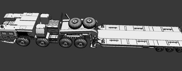 maz-7410 uragan trailer 3d obj