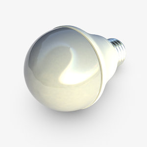 3d model white led bulb