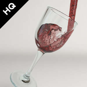 wine pouring 3d model