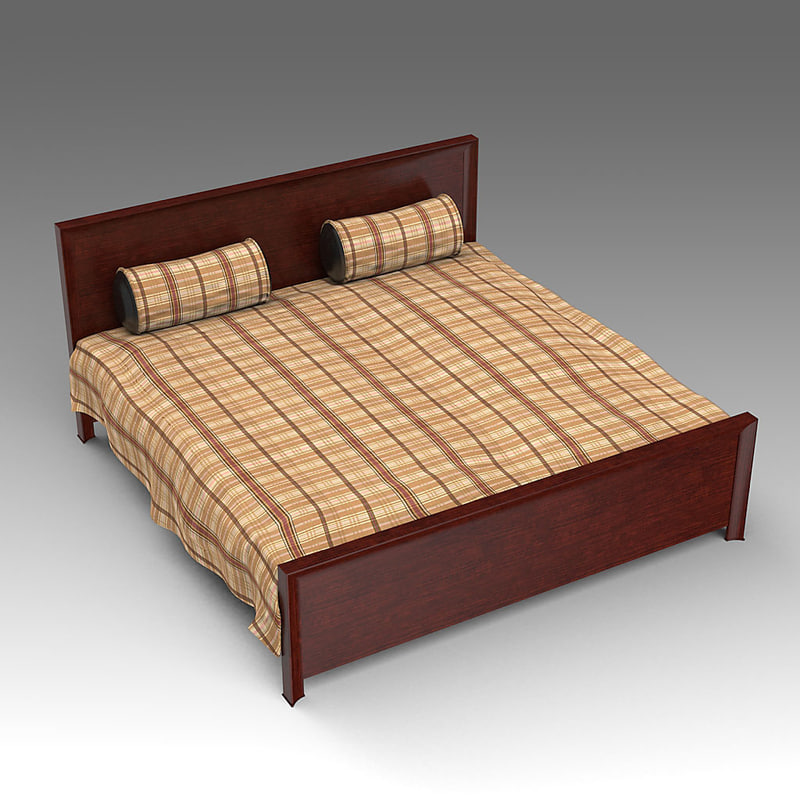 3d model wooden bed