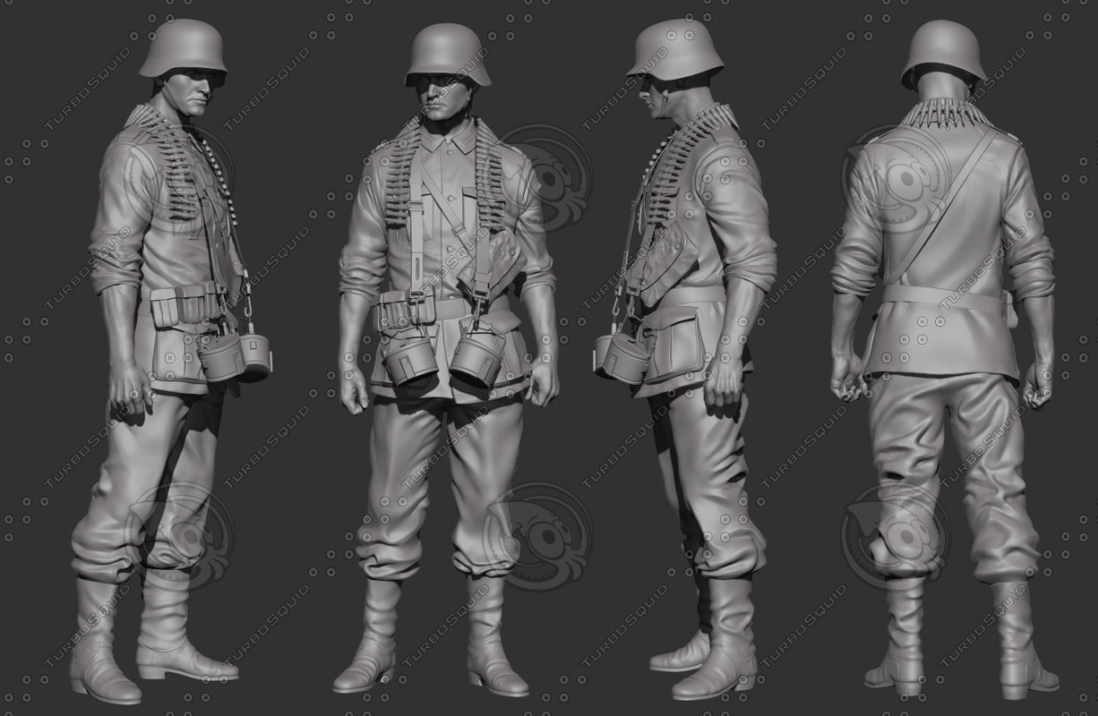 3d model german soldier