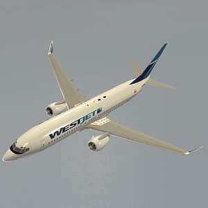 boeing 737-800 westjet 3d model