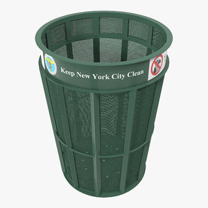new york garbage bin 3d model