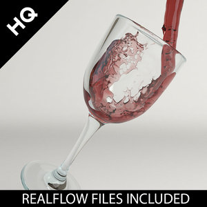 3d model wine pouring realflow flow