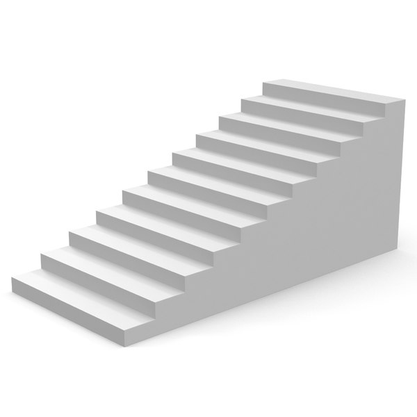 白い階段3dモデル Turbosquid
