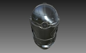3d zbrush sci-fi helmet model