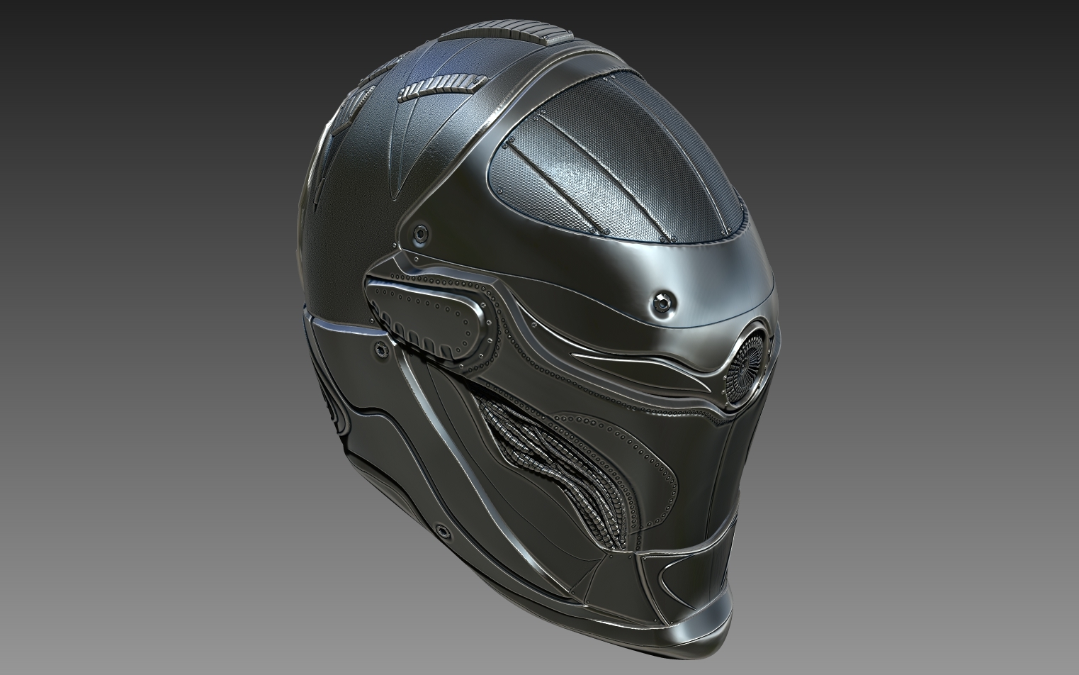 3d zbrush sci-fi helmet model